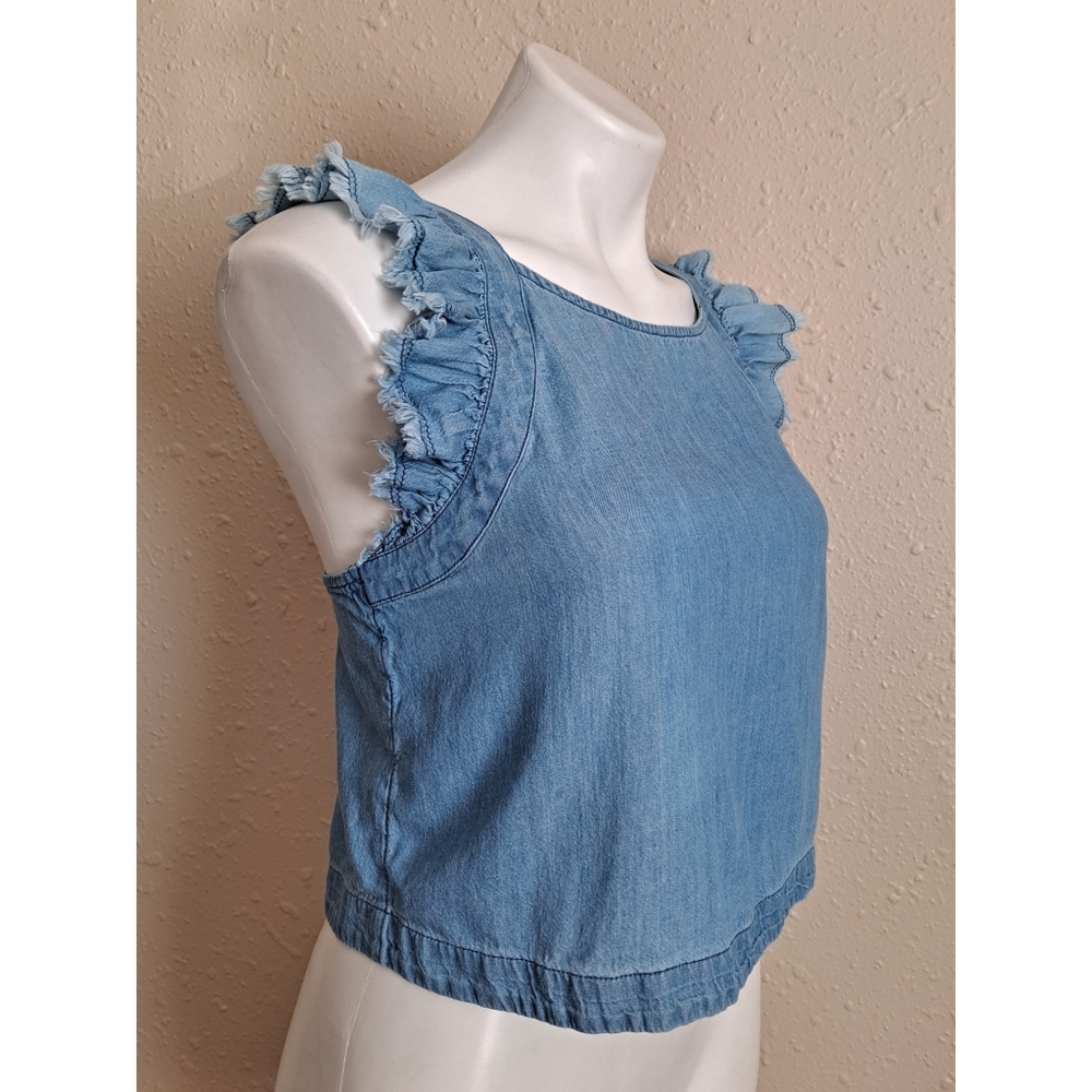 BP Denim Ruffle Tank Top - Picture 2 of 5